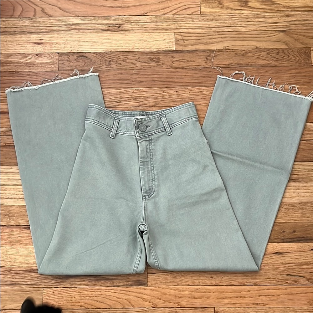 Zara Gray Denim with Frayed Details